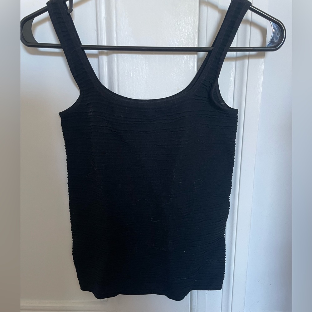 Anthropologie Bethany Ribbed Tank in Black, Size XS